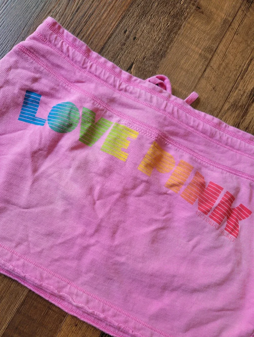 Y2K Victoria's Secret PINK Cotton Rainbow Love Pink Rainbow Dog Mini Skirt